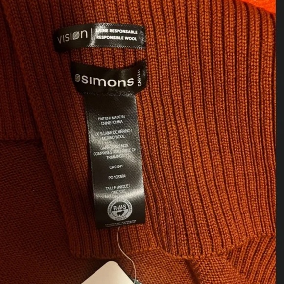 Brown extra-long responsible merino wool scarf NWT - Picture 11 of 13